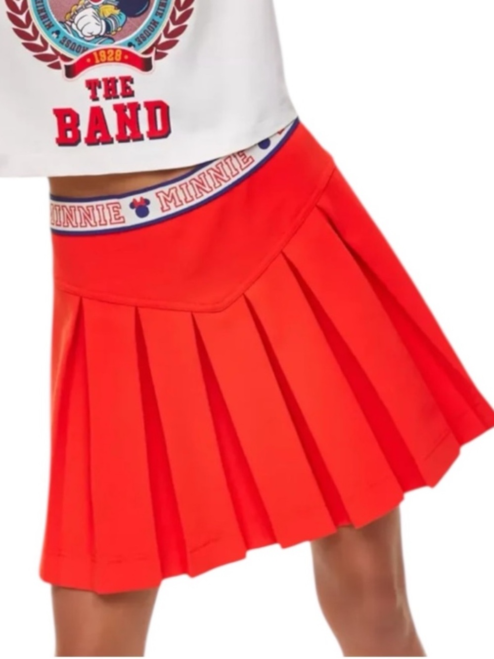 Disney Women's Minnie Majorette Pleated Mini Skirt Size Large New